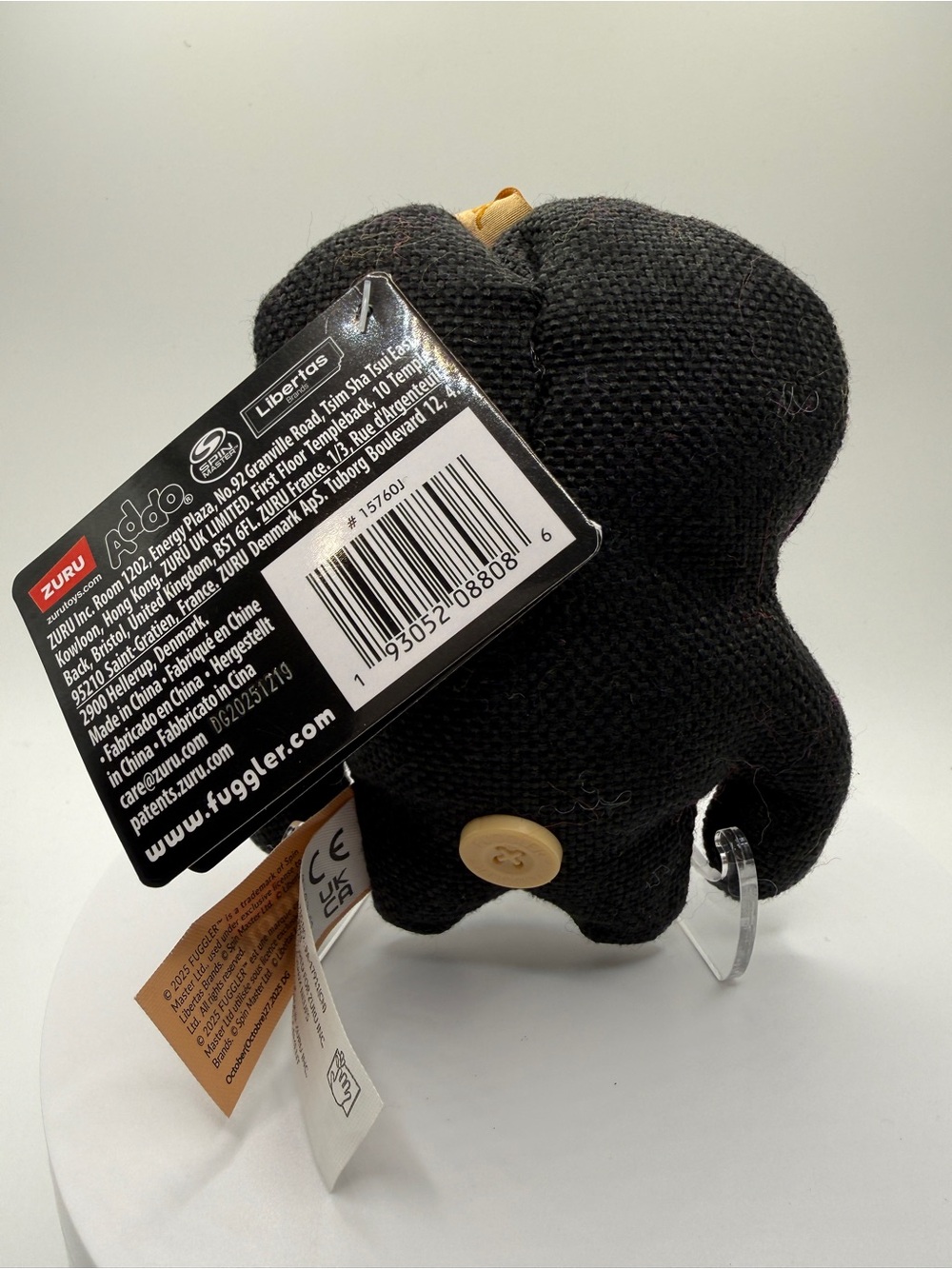 ZURU Fuggler Funny Ugly Monster Keyring - Black 3-Eyed Plush NWT - Picture 3 of 4